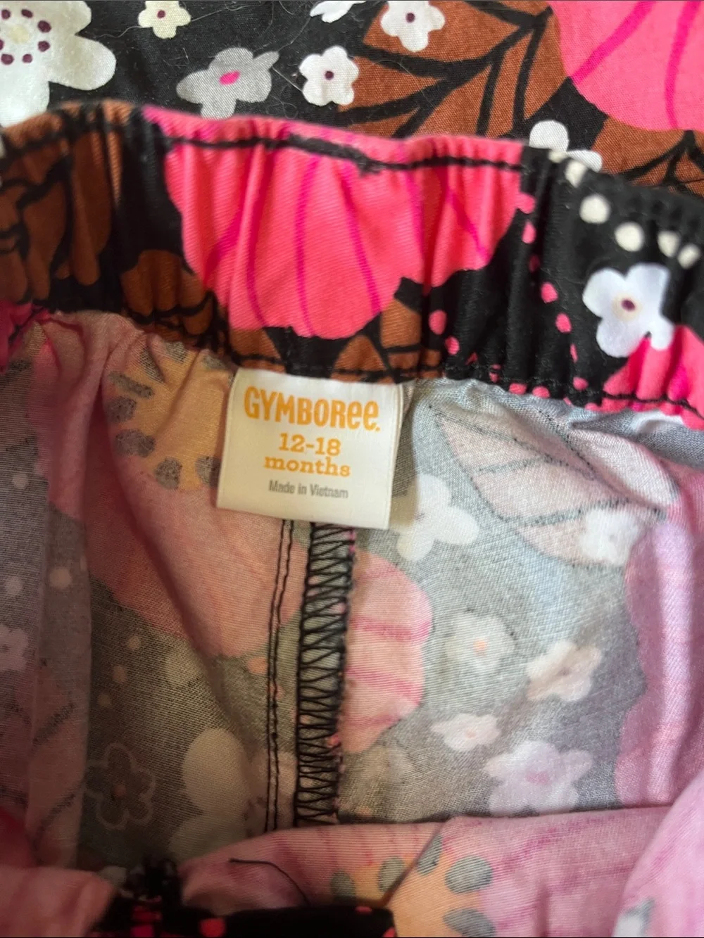 Gymboree Pink & Black Floral Two-Piece Set